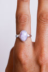 Anillo kunzita plata de ley