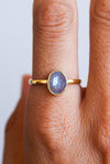 ANILLO DE LABRADORITA FACETADA BAÑADO EN ORO