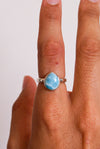 Anillo Gota larimar en plata