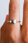 ANILLO DE LARIMAR BAÑADO EN ORO