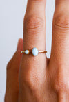 ANILLO DE LARIMAR BAÑADO EN ORO