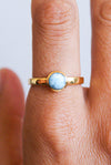 ANILLO DE LARIMAR BAÑADO EN ORO