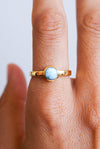 ANILLO DE LARIMAR BAÑADO EN ORO