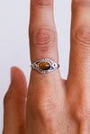 Anillo ojo de tigre plata de ley