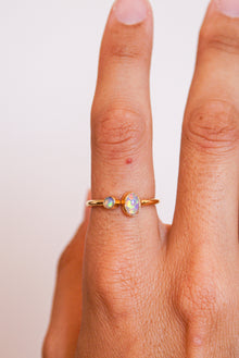  anillo de ópalo bañado en oro