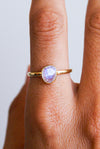 ANILLO DE PIEDRA LUNA FACETADA BAÑADO EN ORO