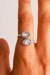Anillo prana piedra luna ajustable plata de ley
