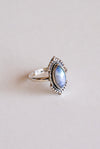 Anillo prema de piedra luna en plata de ley