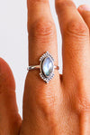 Anillo prema de piedra luna en plata de ley