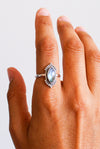 Anillo prema de piedra luna en plata de ley