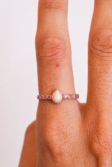  Anillo Sara de Opalo Rosa