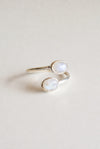 Anillo ajustable piedra luna plata de ley