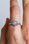 Anillo Shiva de piedra luna en plata