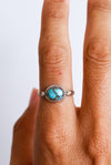 Anillo turquesa y pirita