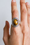 Anillo sita ojo de tigre en plata