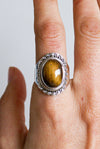 Anillo sita ojo de tigre en plata