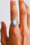 Anillo piedra luna plata de ley