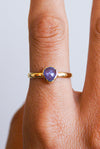 ANILLO DE TANZANITA EN BAÑADO DE ORO