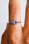 Anillo veda amatista plata
