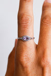 Anillo veda amatista plata
