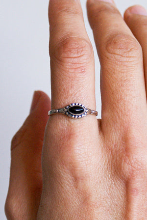 Anillo ónix plata de ley