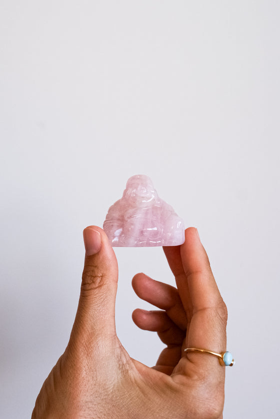 Buda de Cuarzo Rosa