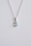 Colgante facetado de aguamarina en plata de ley