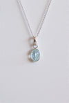 Colgante facetado de aguamarina en plata de ley