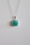 Colgante cubo de amazonita en plata