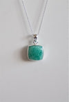 Colgante cubo de amazonita en plata