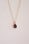 Colgante gota bronce amatista
