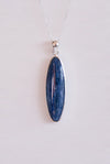 Colgante cianita azul en plata de ley