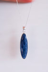Colgante cianita azul en plata de ley