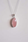 Colgante cuarzo rosa en plata de ley