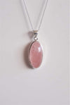 Colgante cuarzo rosa en plata de ley