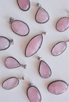 Colgante rústico de cuarzo rosa