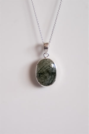 Colgante de Cuarzo Rutilado verde