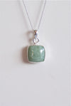 colgante jade verde en plata de ley