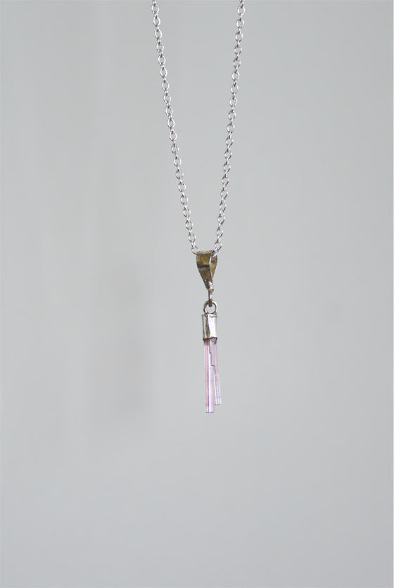 Colgante de Rubelita o Turmalina rosa en plata de ley