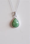 colgante jade verde en plata de ley