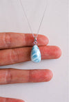 Colgante gota de larimar en plata de ley