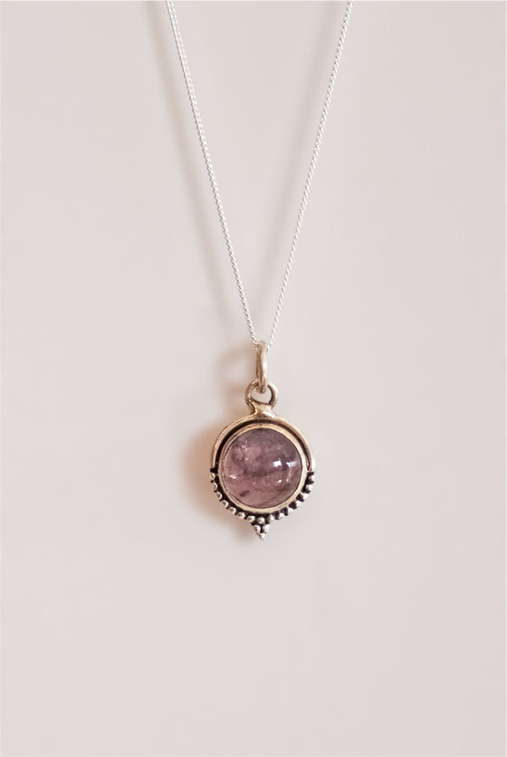 Colgante Kali de Turmalina rosa en plata