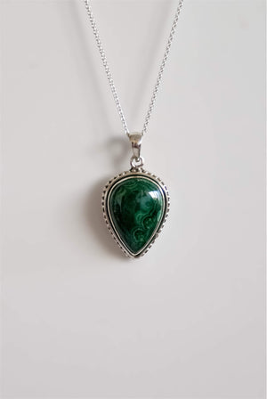 Colgante de Malaquita en Plata de ley