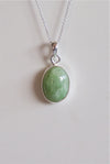 colgante jade verde en plata de ley