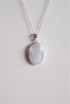 Colgante ovalado piedra luna plata