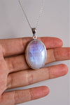 Colgante ovalado piedra luna plata