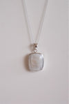 Colgante rectangulo de Piedra Luna en Plata