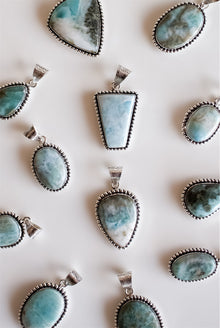  Colgante Rústico de Larimar en plata