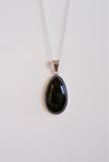 Colgante Rústico de Obsidiana Plateada en plata
