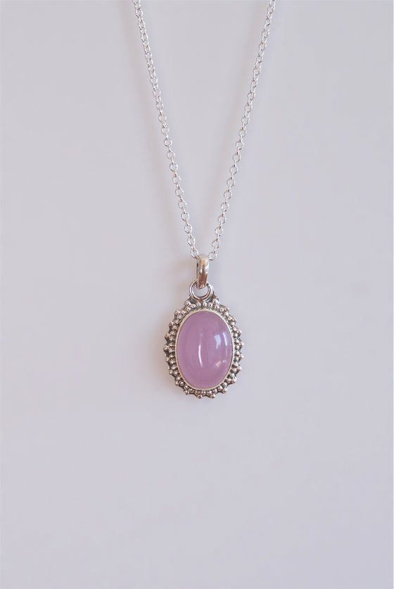 Colgante Surya Cuarzo Rosa en plata